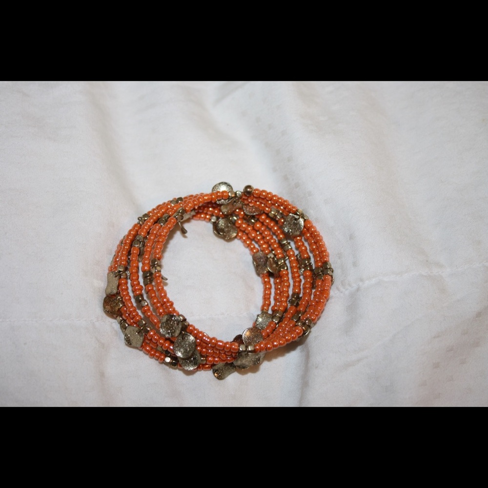 Orange statement bracelet